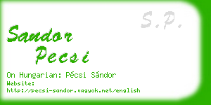 sandor pecsi business card