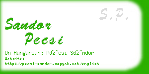 sandor pecsi business card